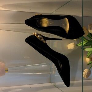 Alexander McQueen Black and Gold Heels 8 Statement Heels